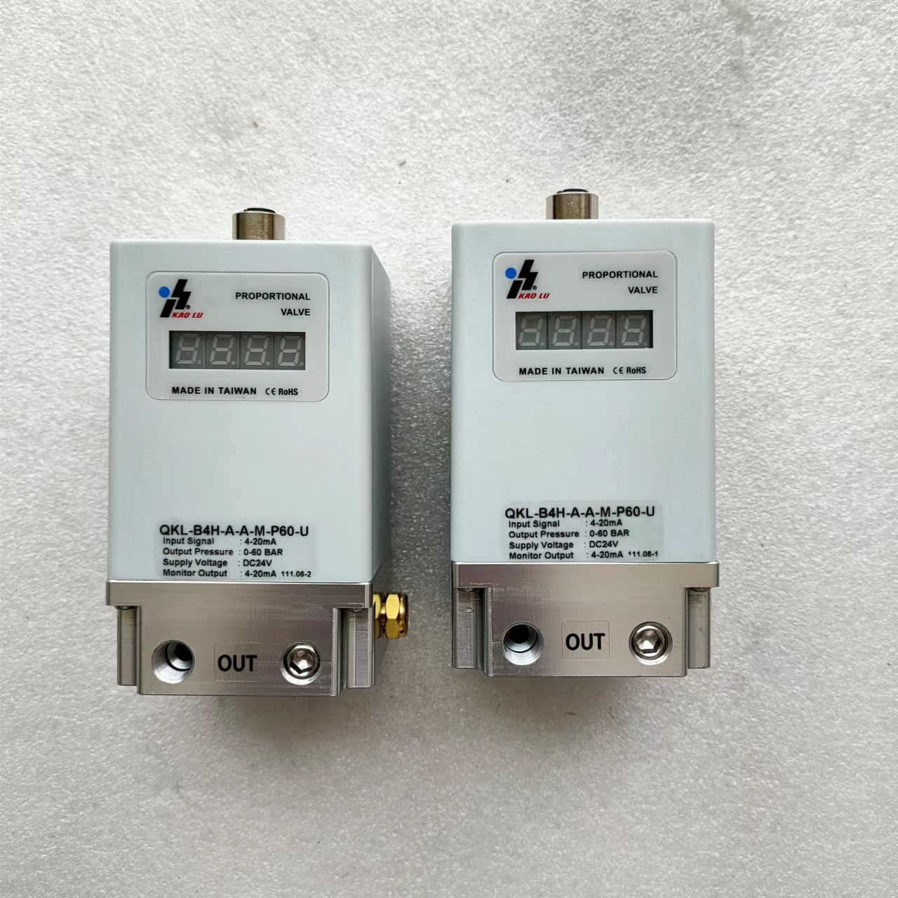 台湾KAO LU电气比例阀QKL-B4H-A-A-M-P60-U 台湾KAO LU电气比例阀QKL-B4H-A-A-M-P60-U